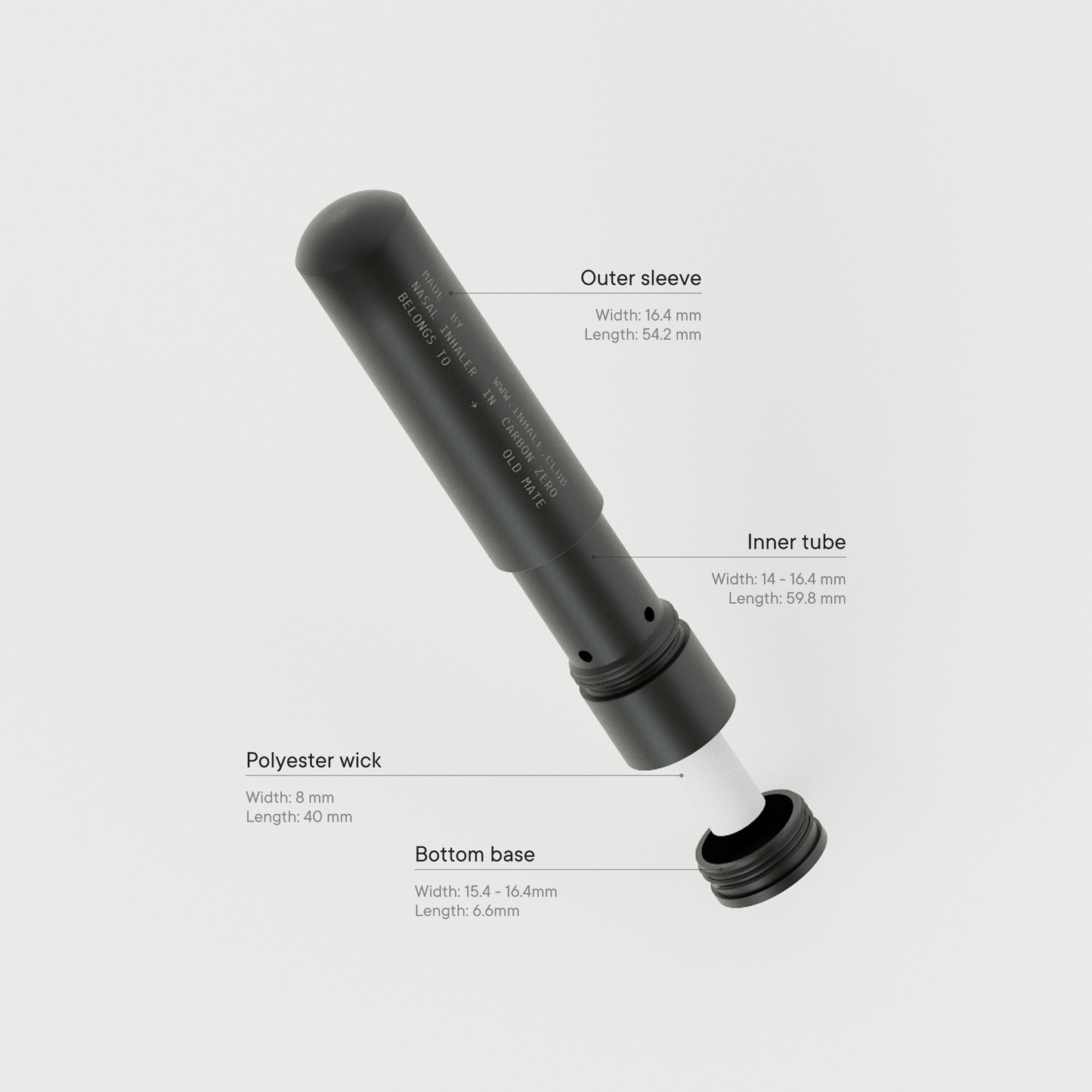 Carbon Zero Refillable Aluminium Nasal Inhaler