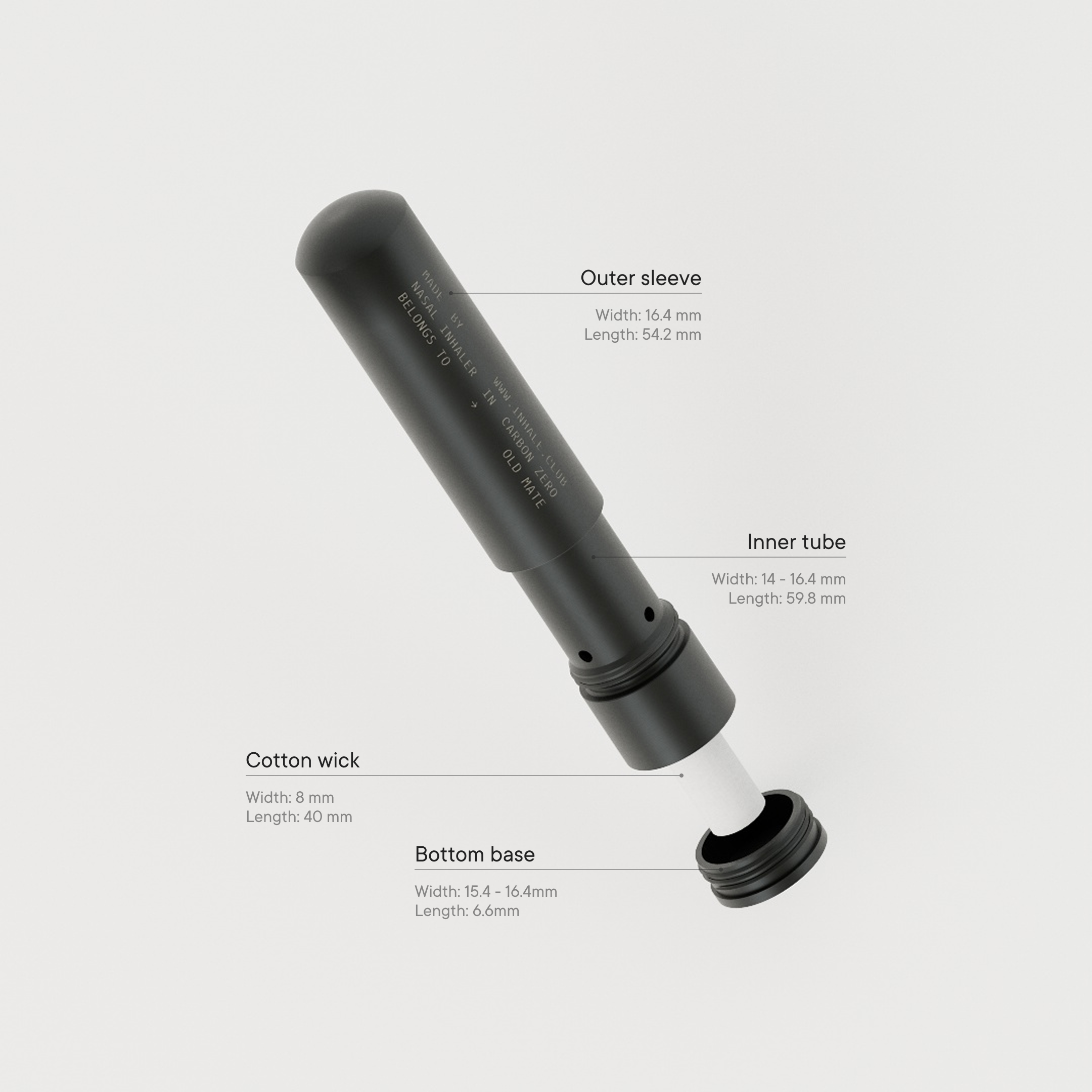 Carbon Zero Refillable Aluminium Nasal Inhaler