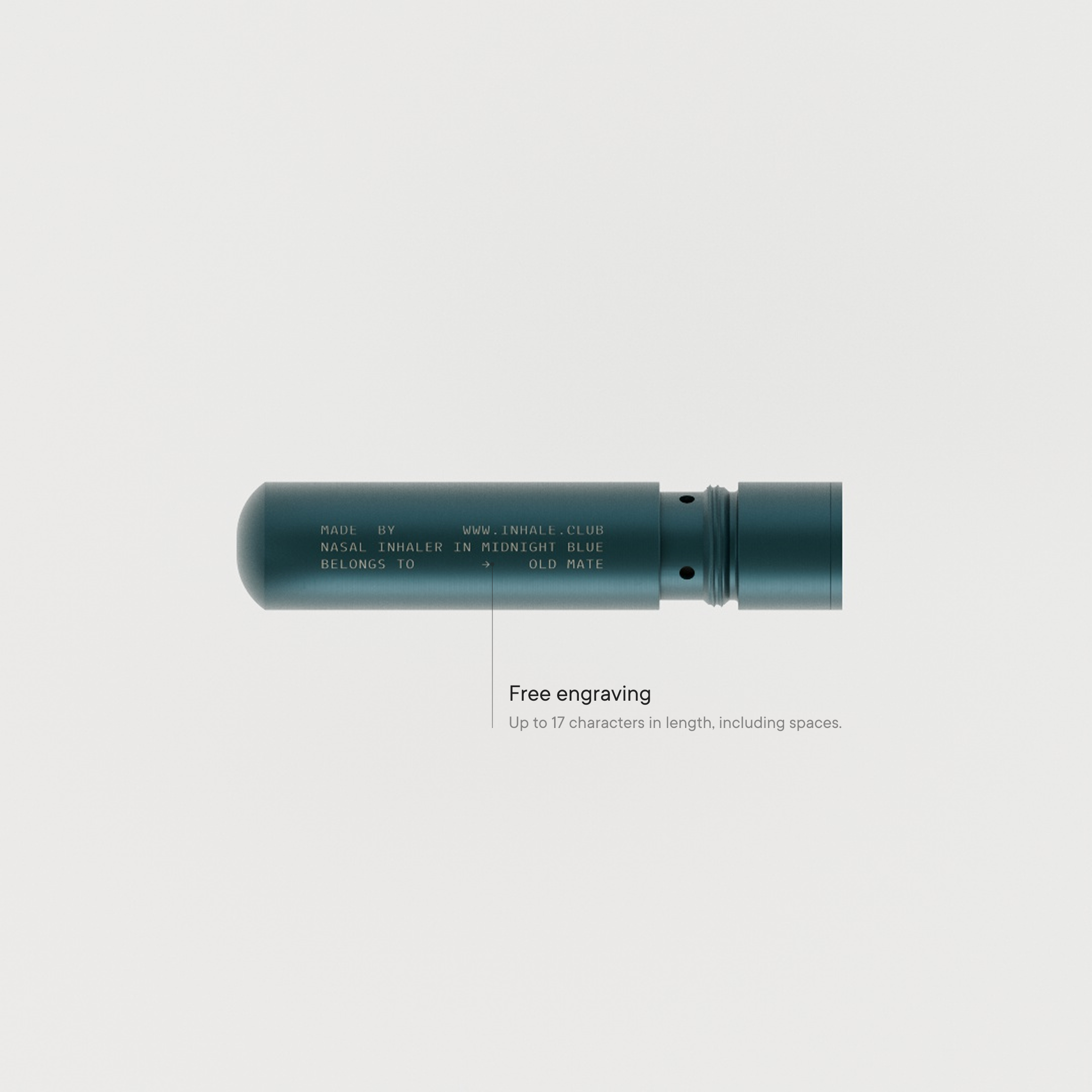 Midnight Blue Refillable Aluminium Nasal Inhaler