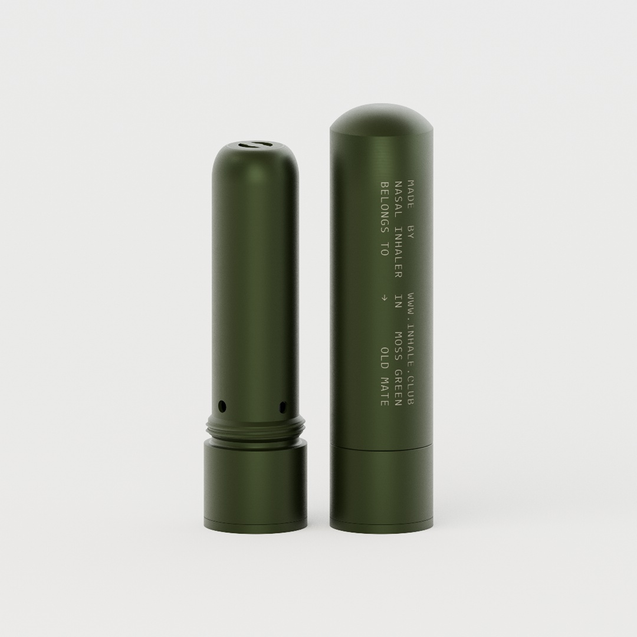Moss Green Refillable Aluminium Nasal Inhaler