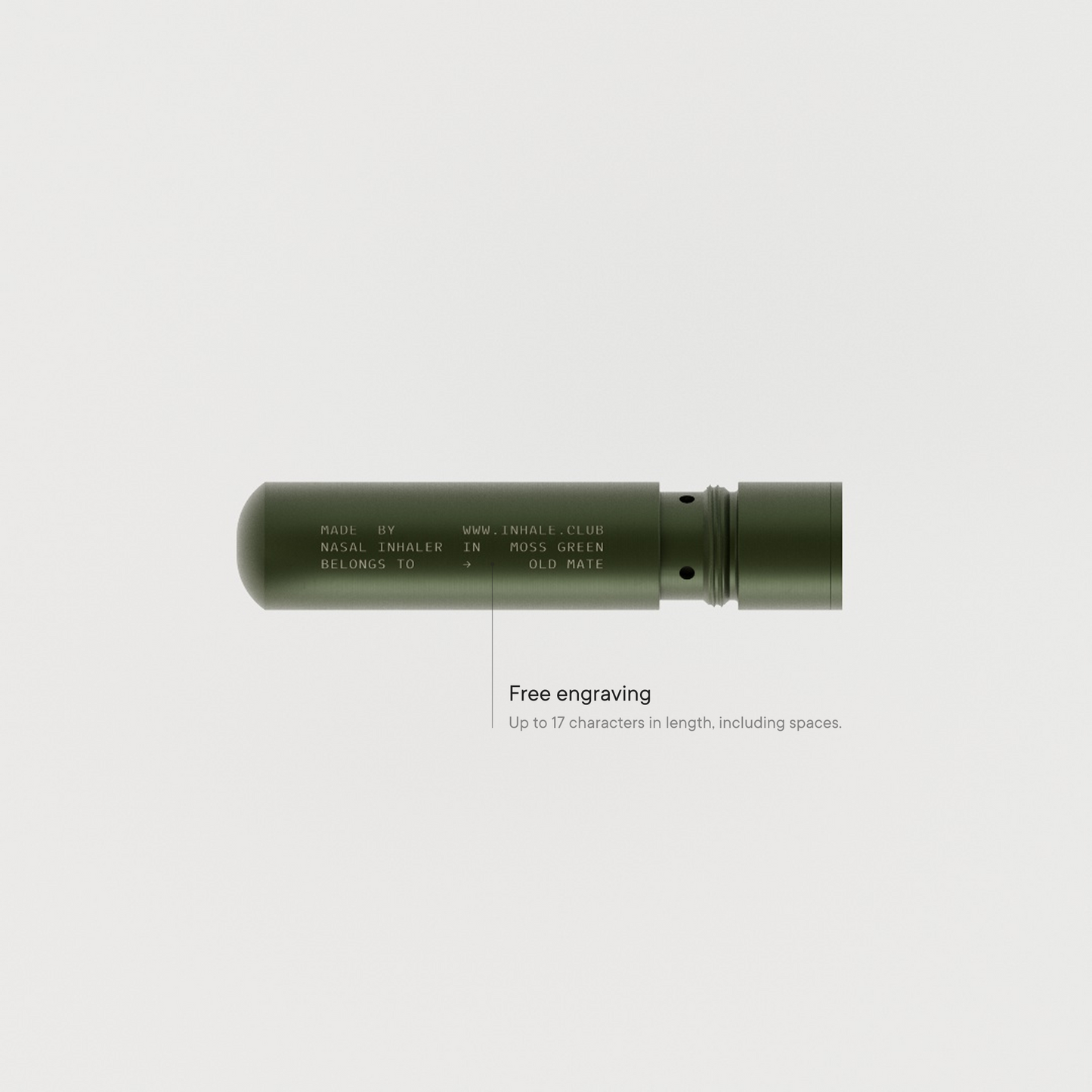 Moss Green Refillable Aluminium Nasal Inhaler