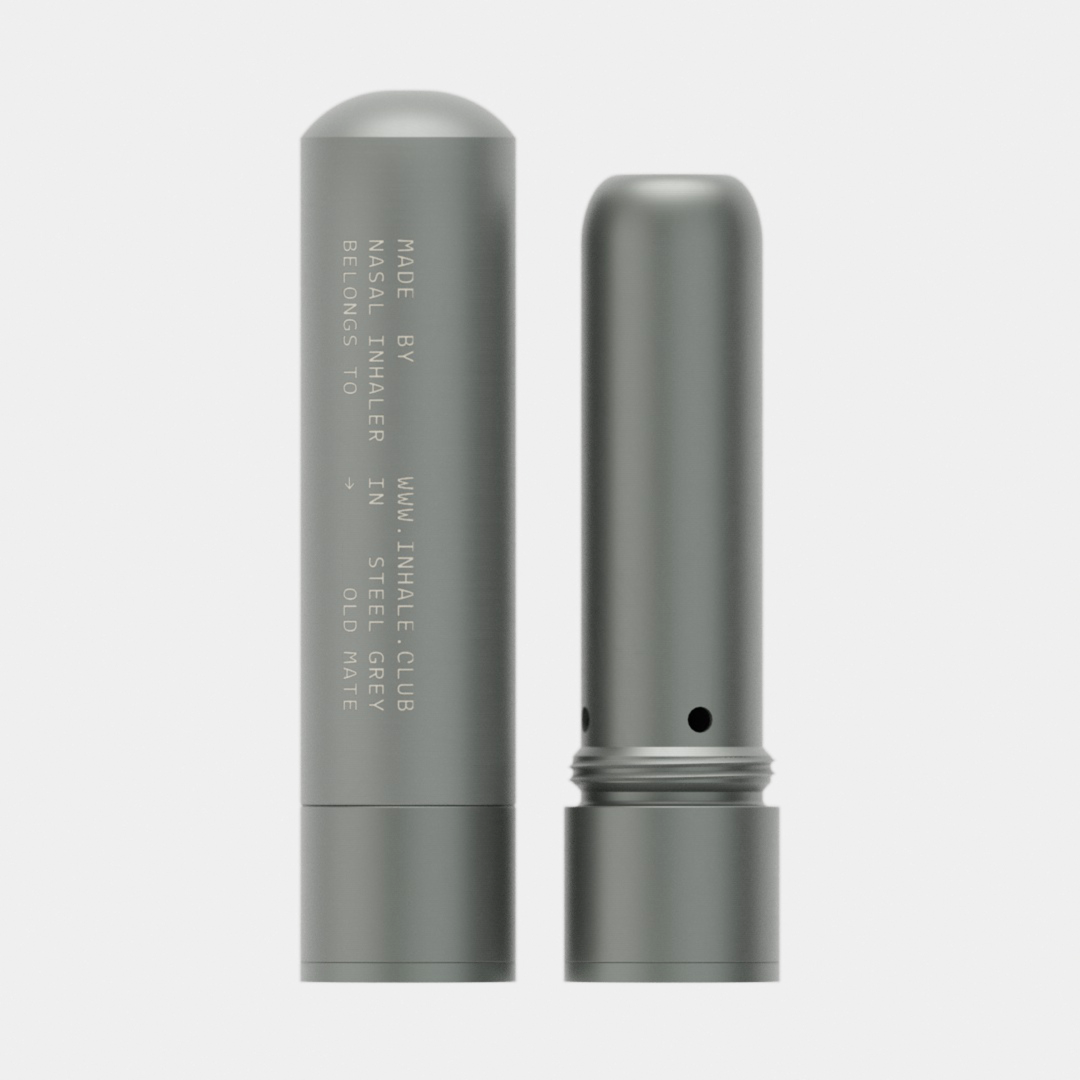 Refillable Aluminium Nasal Inhaler (Steel Grey)