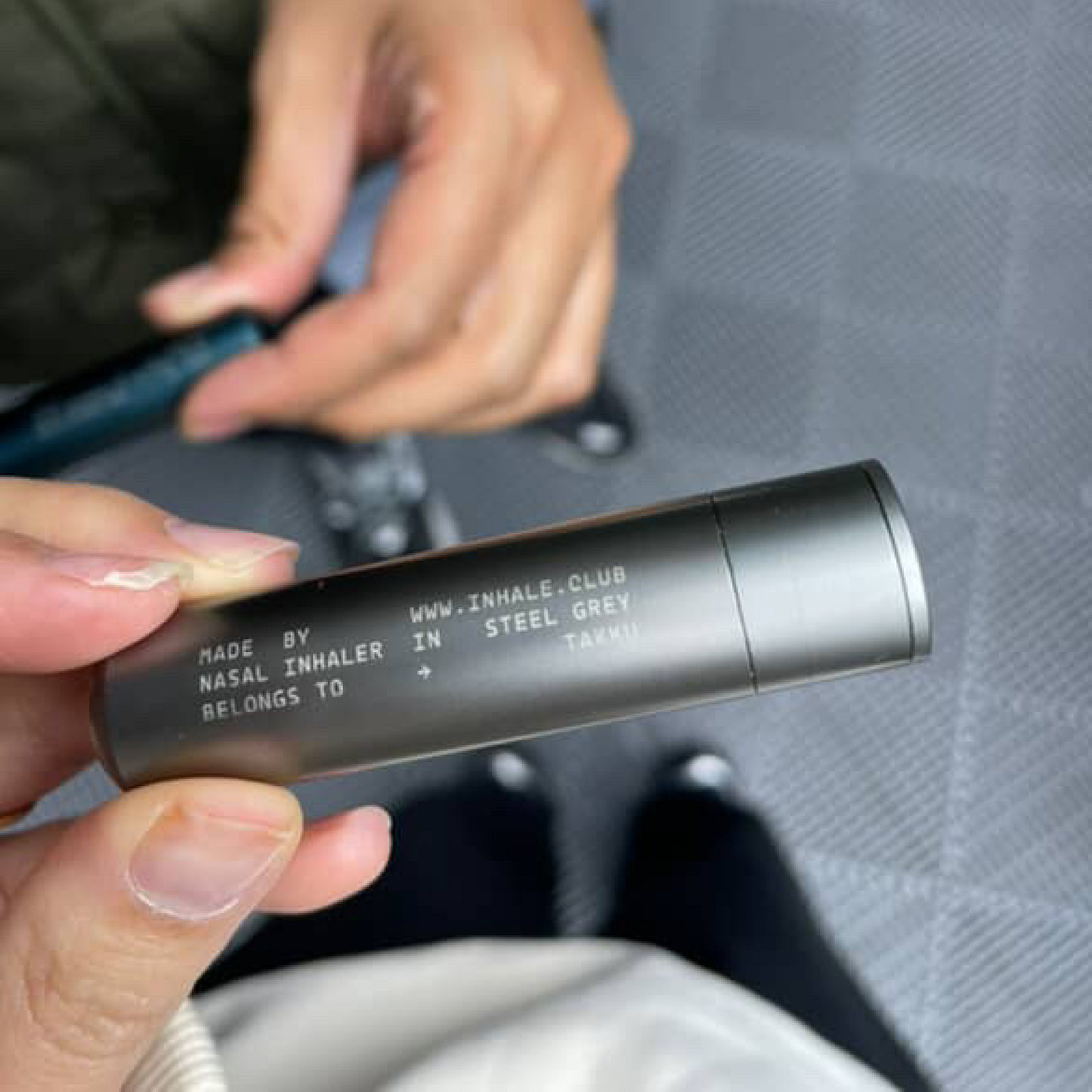 Steel Grey Refillable Aluminium Nasal Inhaler