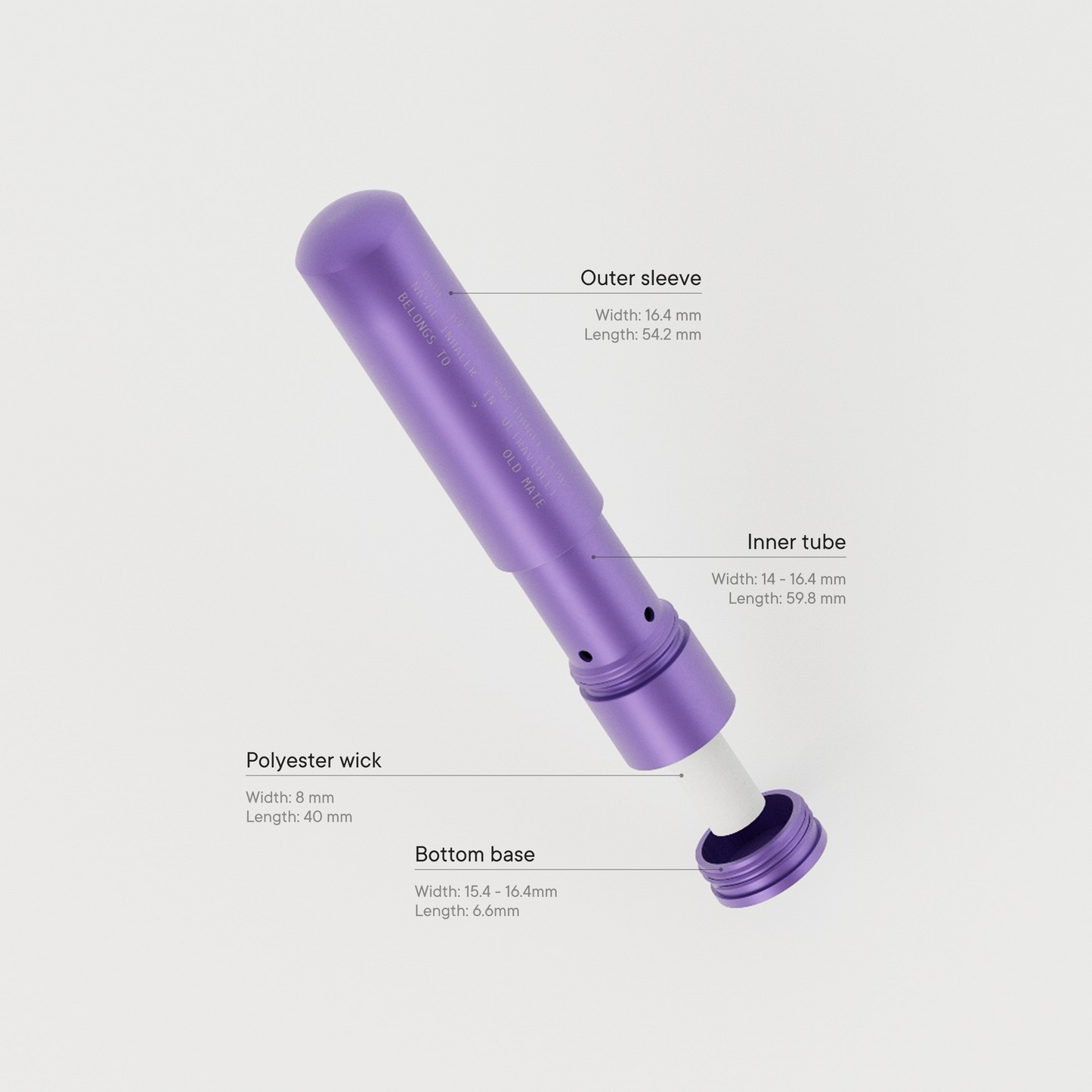 Ultraviolet Refillable Aluminium Nasal Inhaler