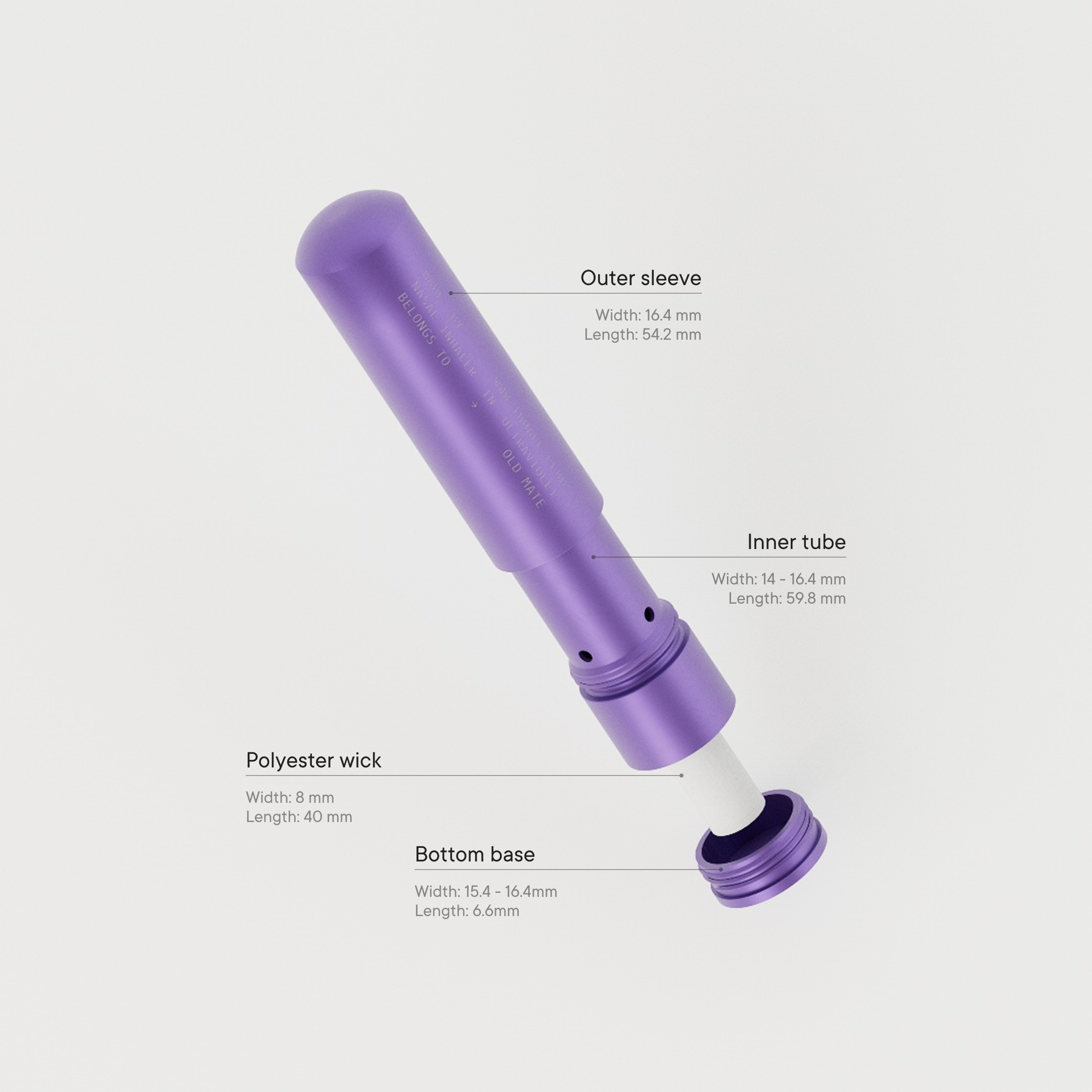 Ultraviolet Refillable Aluminium Nasal Inhaler